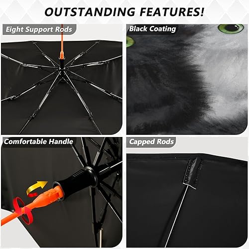 Miniatura 4 de ALAZA Parasol para parabrisas de automóvil, diseño de gatito persa lindo gato, protector de visera plegable para parabrisas de automóvil, para la