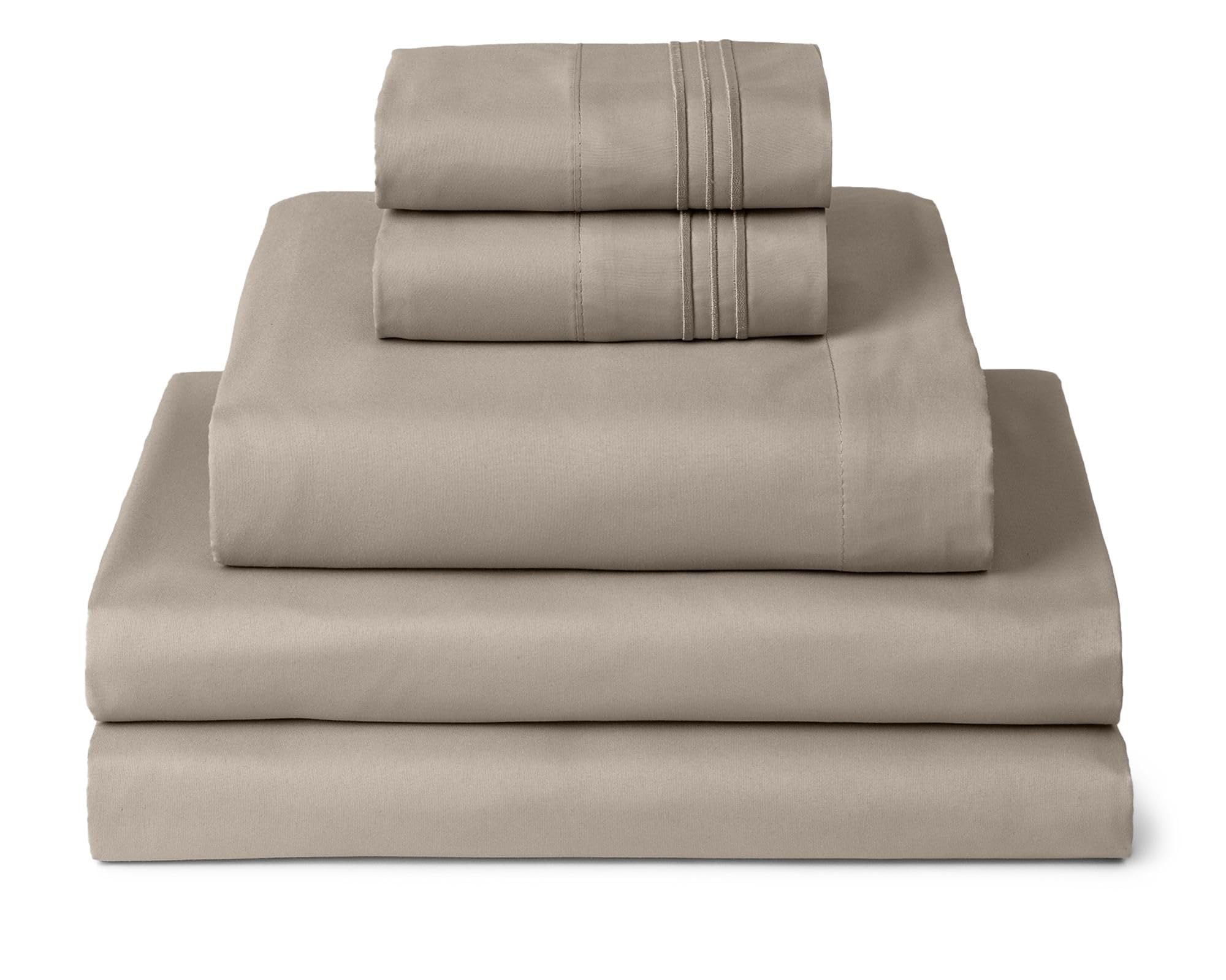 Mellanni Iconic 5-Piece, Ultra Soft Sheet Set (Split King, Tan)