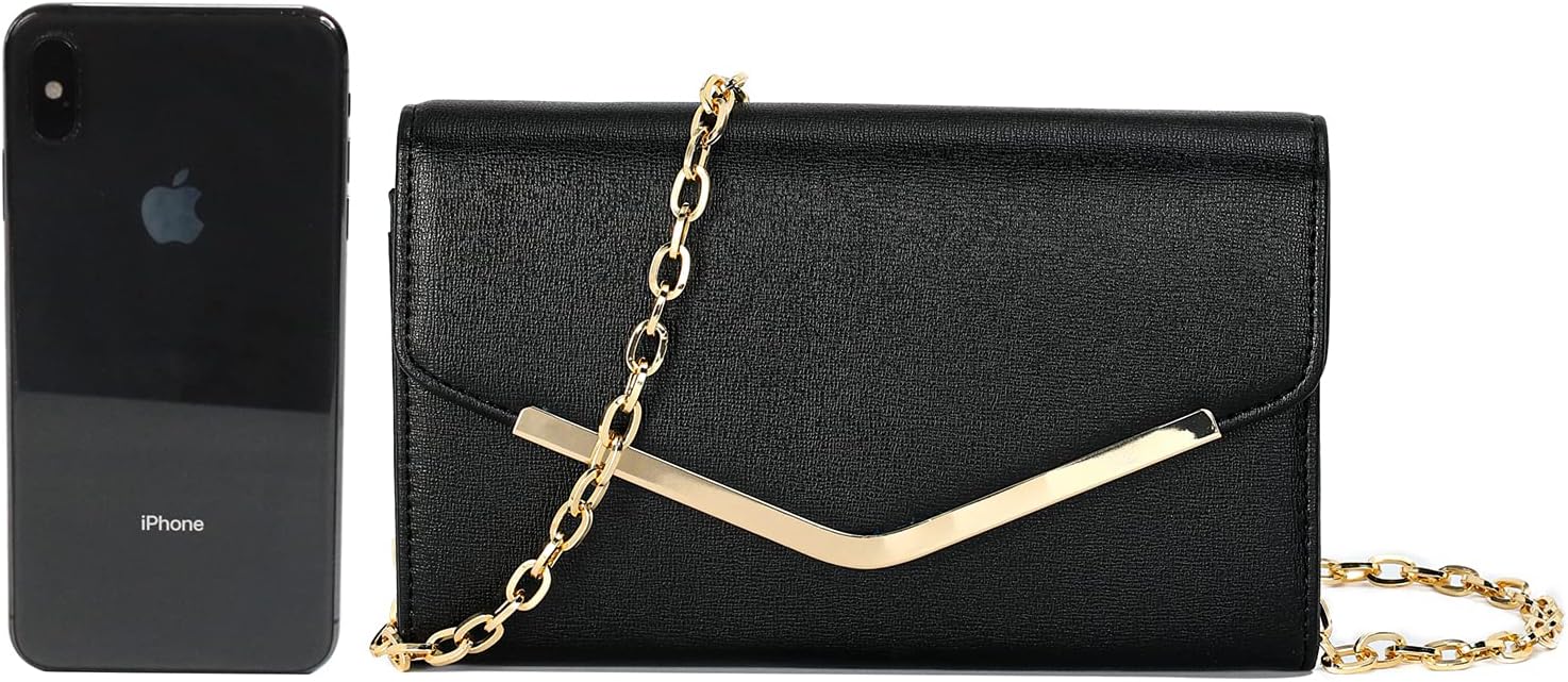 Clutch Purse Evening Bag for Women, Envelope Handbag With Detachable Chain for Wedding and Party - Image 5