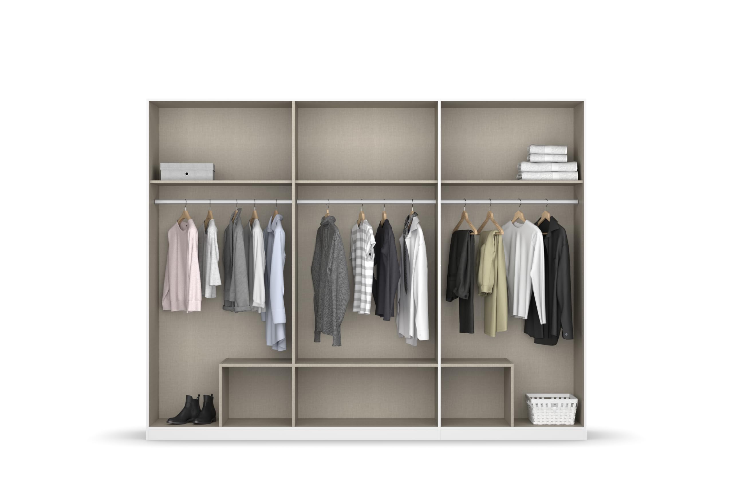 Rauch Möbel Gamma, Kleiderschrank, Farbe Weiß, Breite 271 cm
