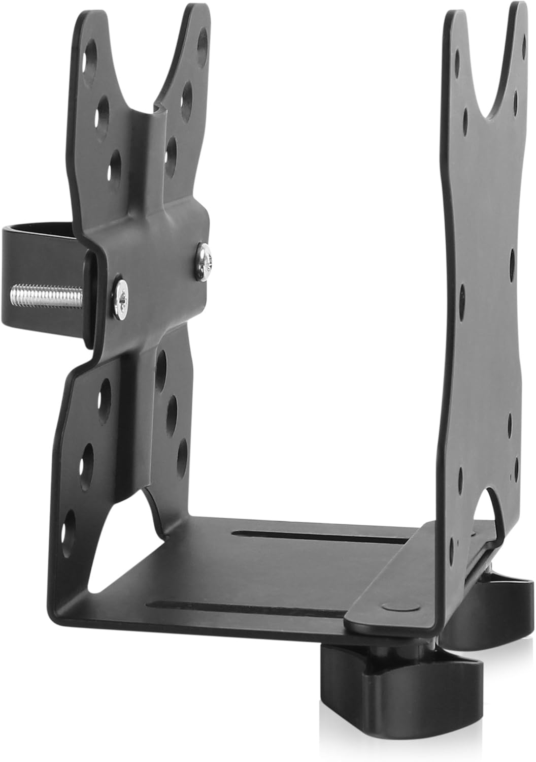 ICY BOX Mini PC Stand (Intel NUC, Mac mini etc.), Up to 5kg, Monitor Stand or VESA Mount, Variable Width, Steel, Black, IB-MSA102-VM