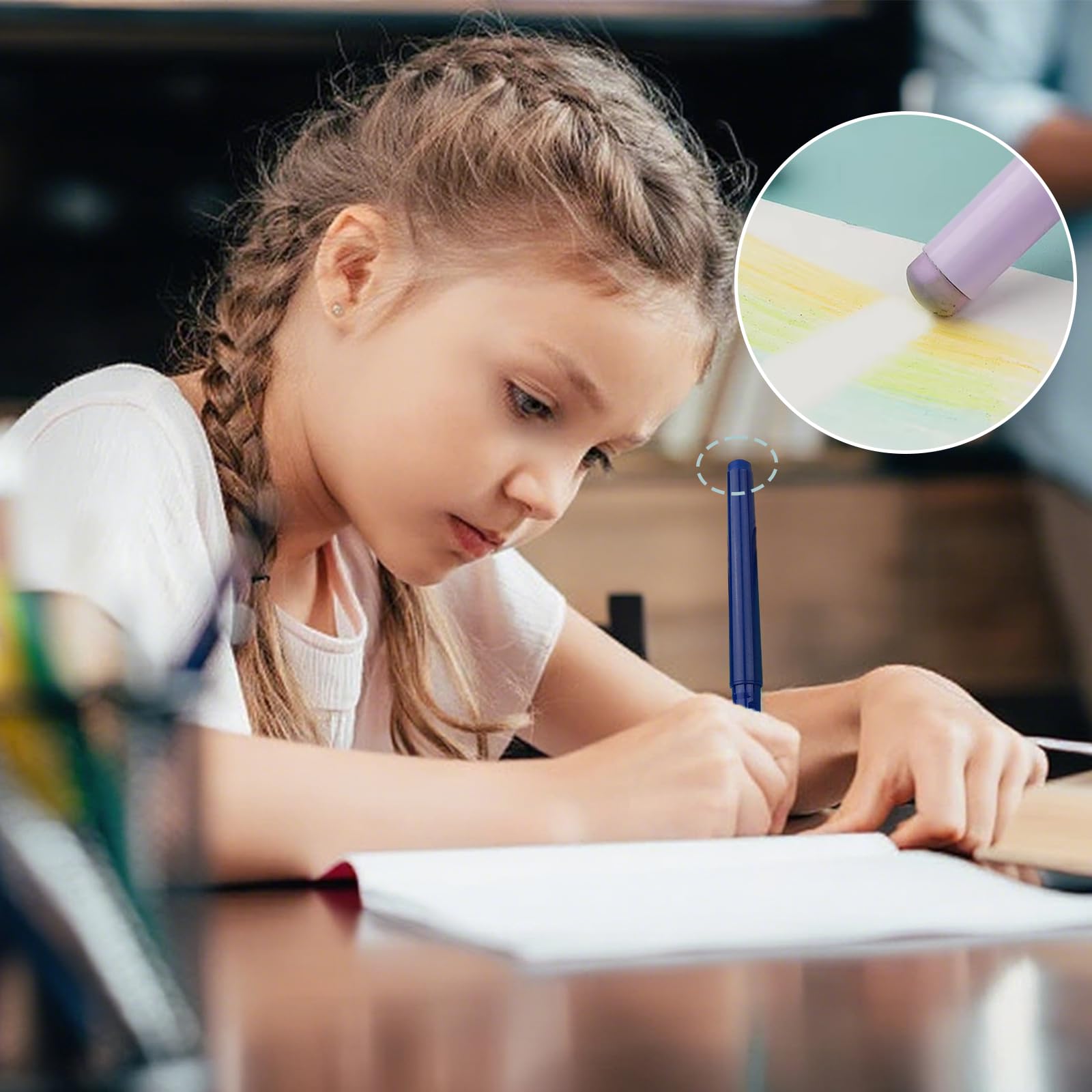 FainFun Lot de 2 crayons éternels avec points de rechange interchangeables - Pour l'école et le bureau
