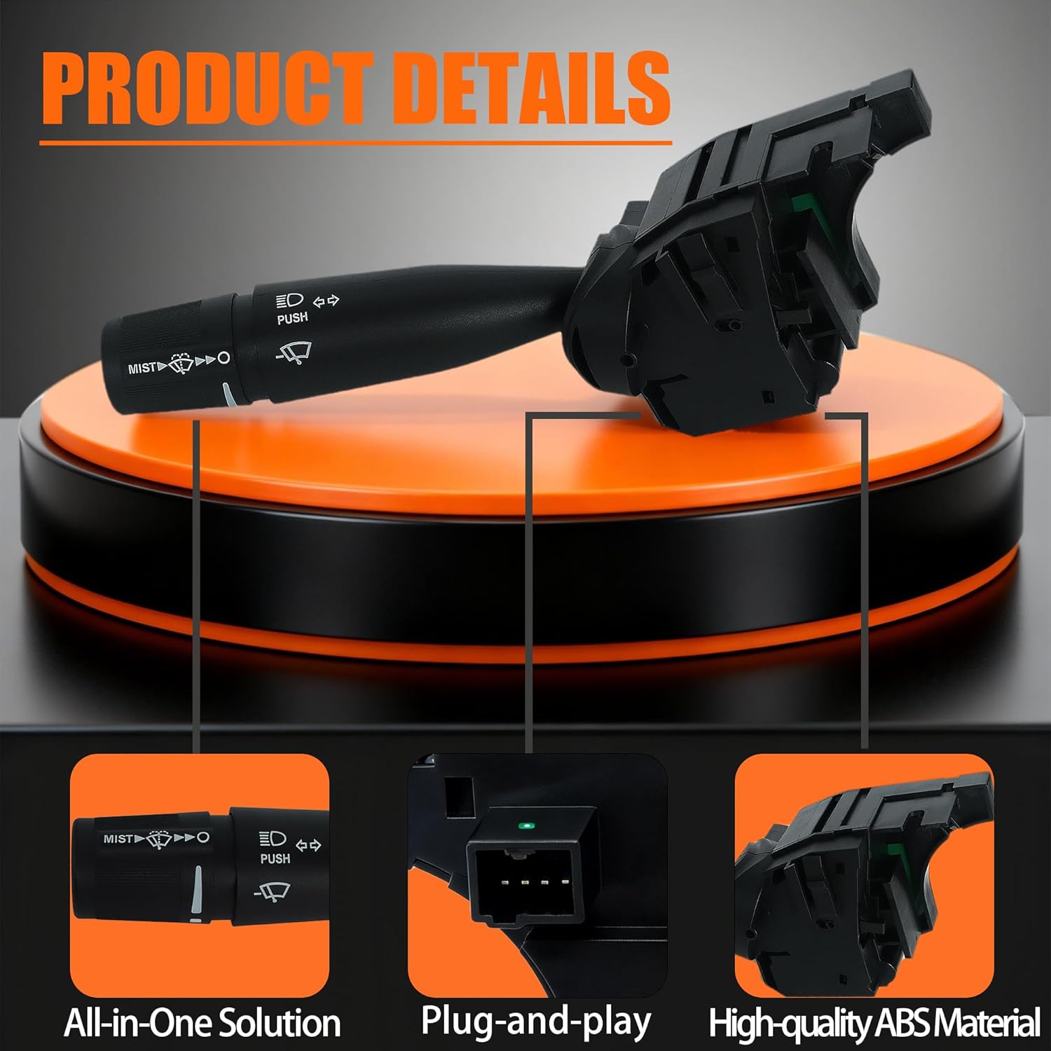 Multifunction Combination Turn Signal Switch Compatible with 2011-2021 Ram 1500 Truck 2500 Truck 3500 Truck 1500 Classic, Windshield Wiper Multifunction Switch Replace# 56046114AB 1S11313