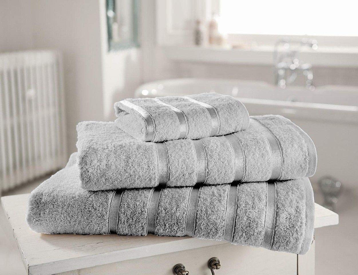 GC GAVENO CAVAILIA Gaveno Cavailia Egyptian Cotton Thick Absorbent 500 GSM Kensington [Pack of 2-Silver, Jumbo Bath Sheet (80x170 Cm)