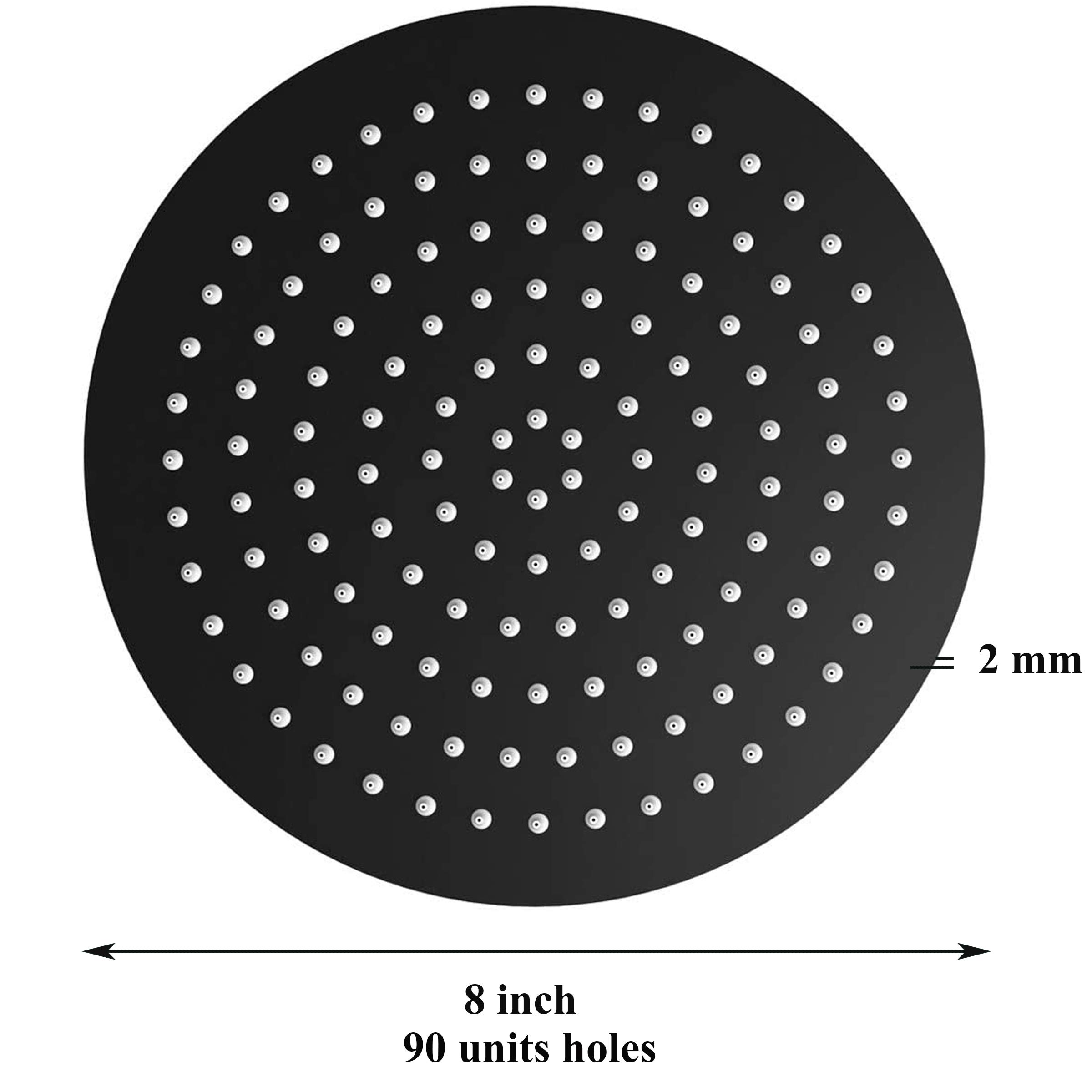 Douchekop Vaste vierkante douchekoppen 304 roestvrij staal, 12 inch ultradunne douchekop (30 cm