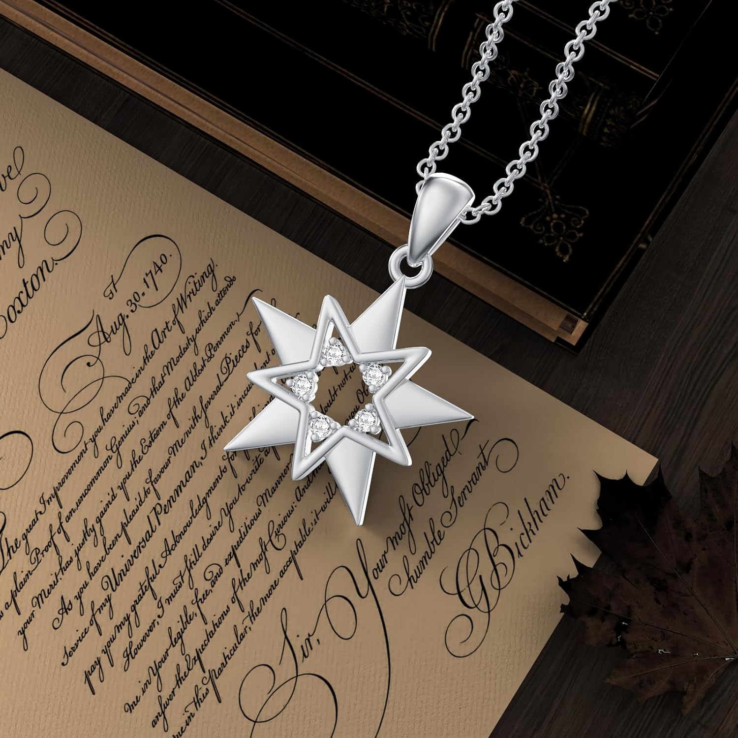 Diamond Star Necklace for Women 925 Sterling Silver Star Pendant Necklace for Christmas for Women Mom Girlfriend - Image 3