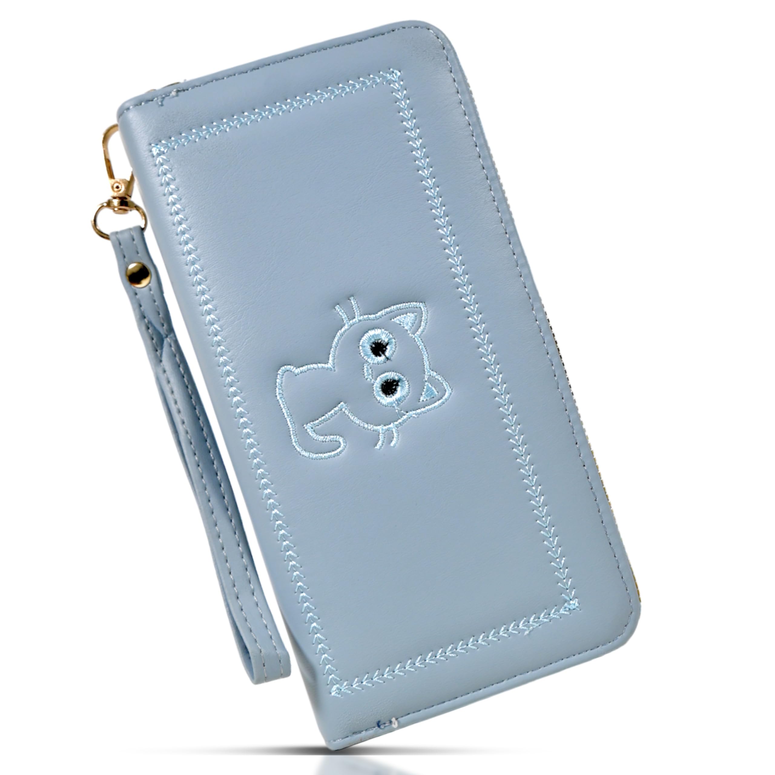 Valerie Women Wallet Wallet for Women and Girls | zipper wallets leather credit card holder (Cat_blue) (B0D4WY4CTJ) Amazon Price History, Amazon Price Tracker