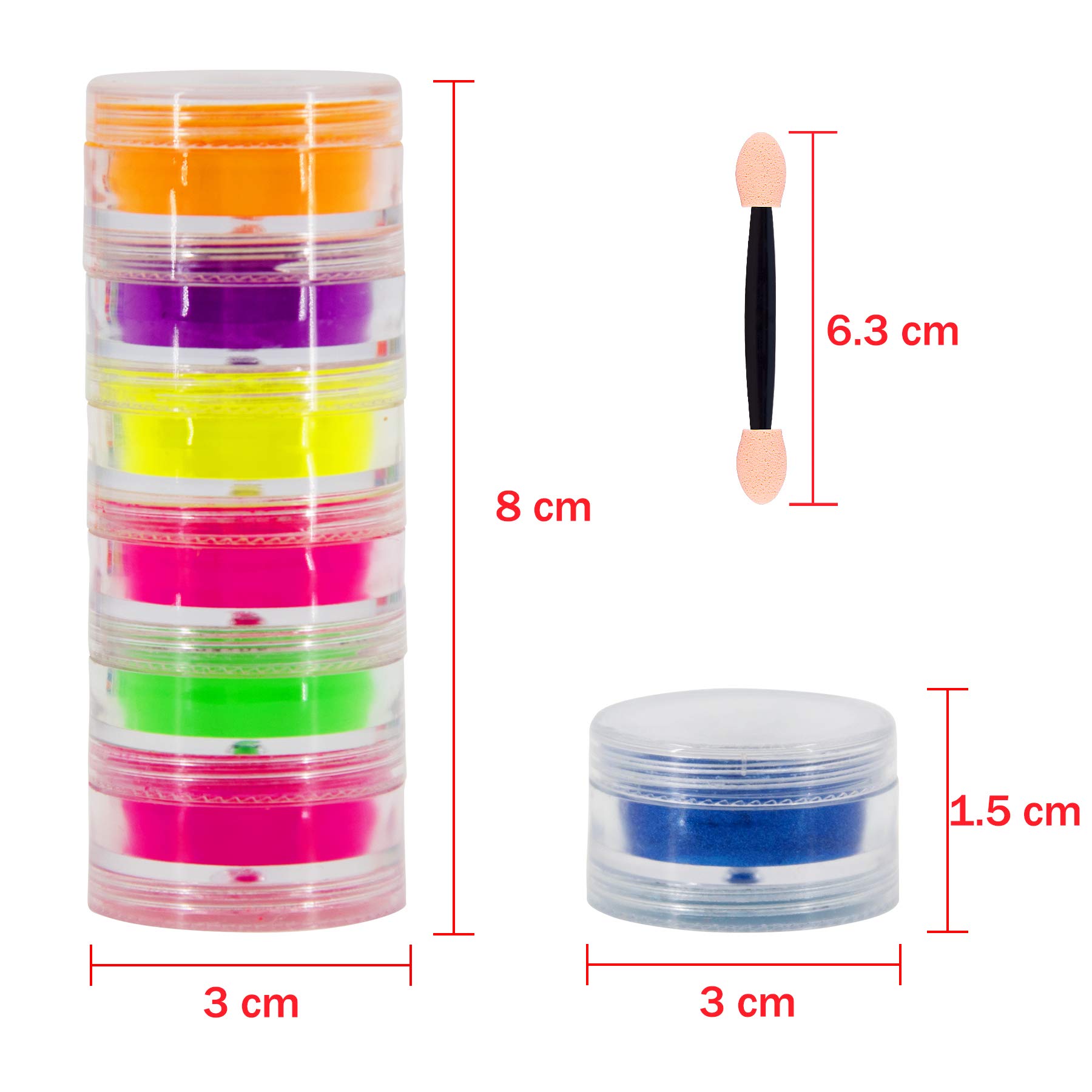 Duufin 24 Colori Pigmenti in Polvere per Unghie Polvere Neon Unghie per Nail Art Unghie Decoración