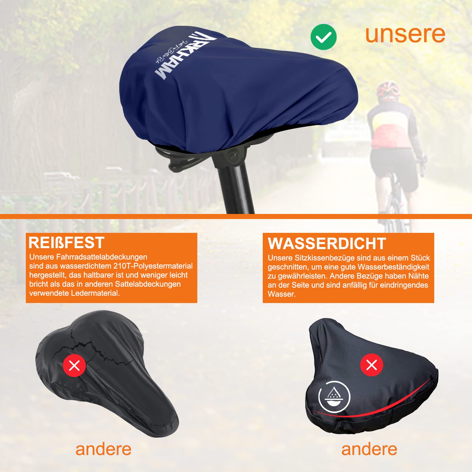 Arkham Pack of 2 Saddle Covers, Waterproof Bicycle, Bicycle Saddle