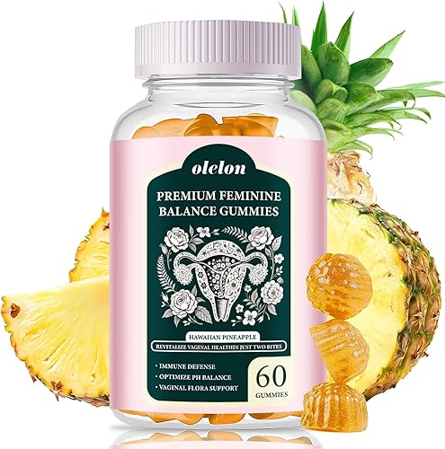 Feminine Balance - Gomitas de pH para mujer, gomitas prebióticas y probióticas con bacillus coagulans, vitamina C y extracto de piña, sabor a piña