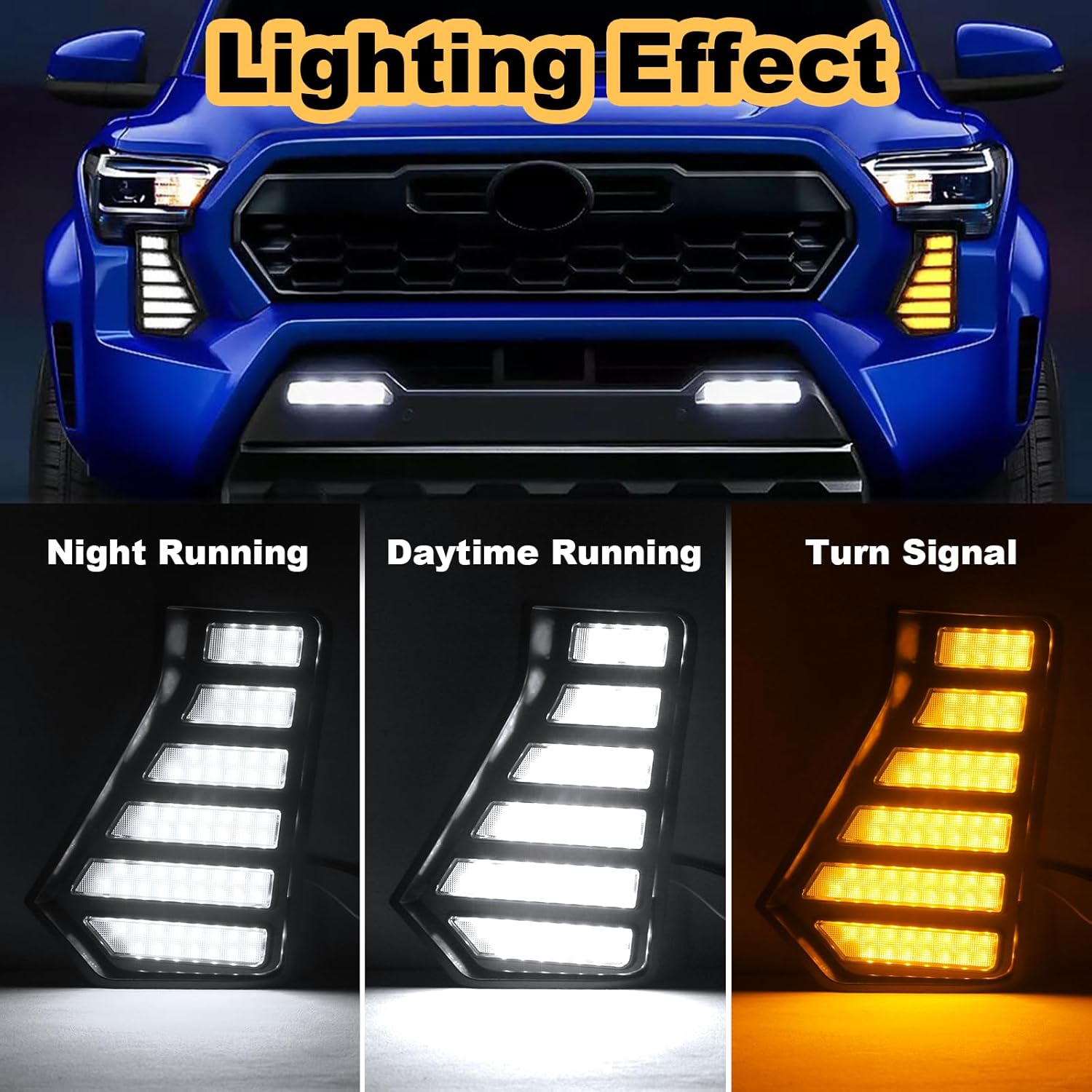 Led Fog lights fit for 2024 2025 2026 Toyota Tacoma Daytime Running Lights Tacoma Turn Signal Lights Drl Tacoma Accessories