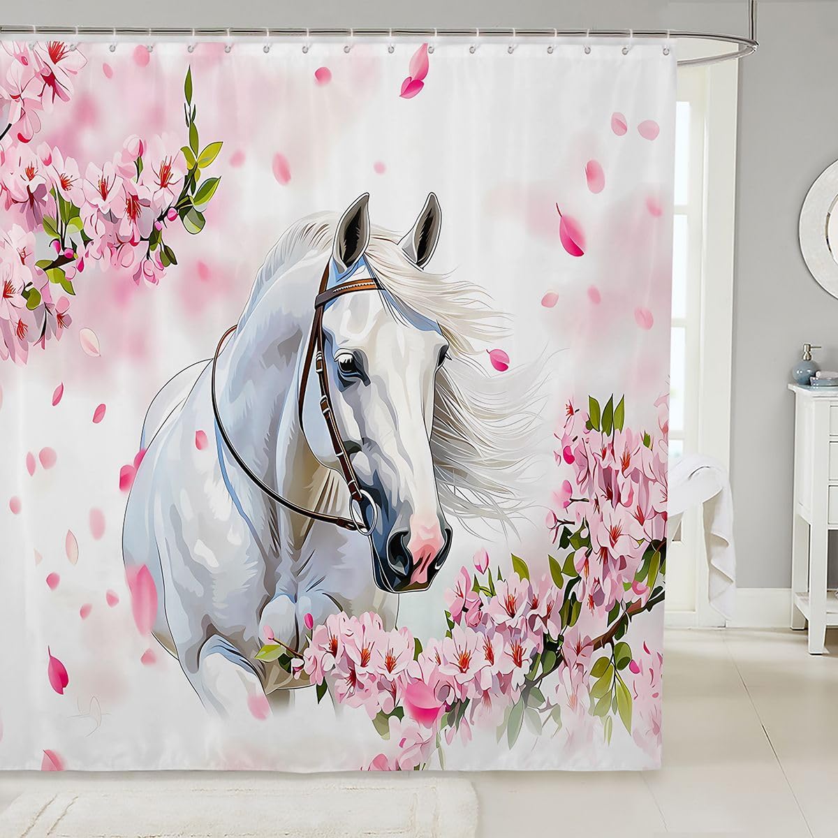 Feelyou Horse Shower Curtain 72x84 Inch for Bathroom Waterproof