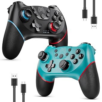 ETPARK 2 Stück Switch Controller für Switch/Switch 2/Switch Lite/Switch OLEDController für Switch mit Doppel VibrationSwitch Pro Controlle.r mit AufwachenHall Joystick6 Achsen GyroTurbo