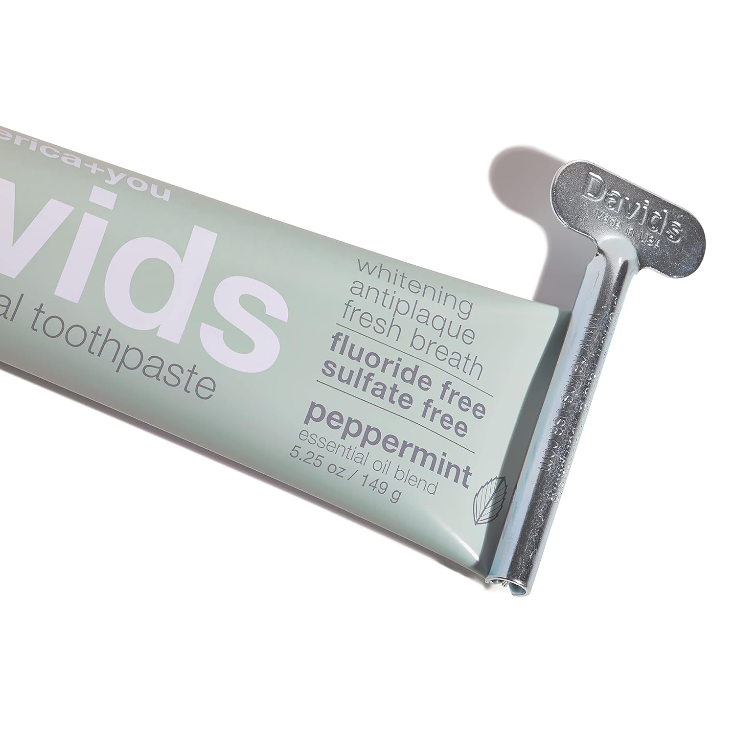 Flash Deals - 40% OFF Davids Natural Whitening Toothpaste, Antiplaque, Fluoride Free, SLS Free, Peppermint, 5.25 OZ Metal Tube, Tube Roller Included