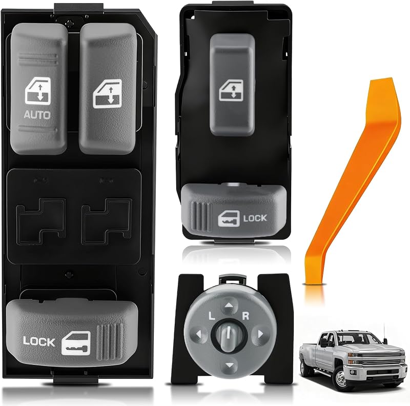 Kit de interruptores dos vidros elétricos Dacall para Chevrolet, GMC e Isuzu – 3 interruptores + ferramenta