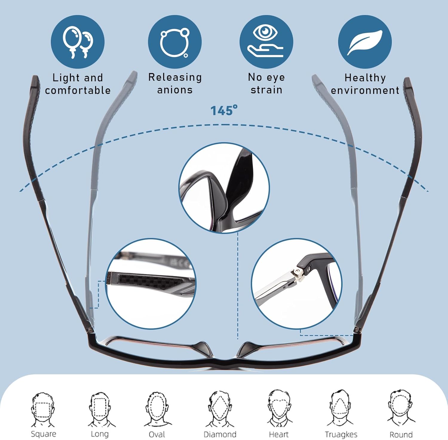 JO 2Pack Progressive Multifocus Reading Glasses Men Women Metal Al-Mg Computer Readers Office No Line TR90 Lightweight Frame - Image 3