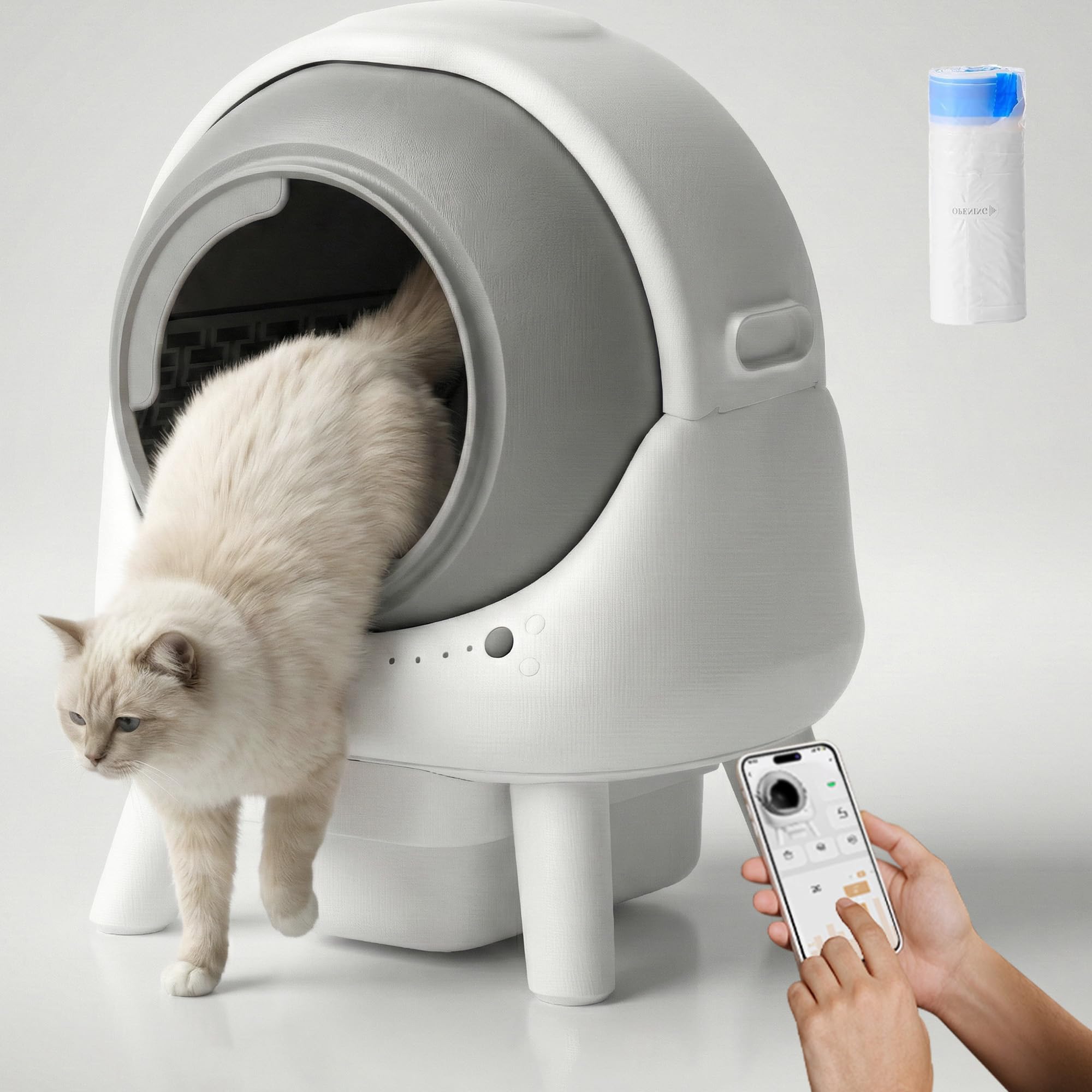 ＊りな＊MuMu全自動トイレ/ショート/ホワイト 未使用 Amazon | MuMu 猫 トイレ 自動 猫のトイレ 簡易トイレ システムトイレ