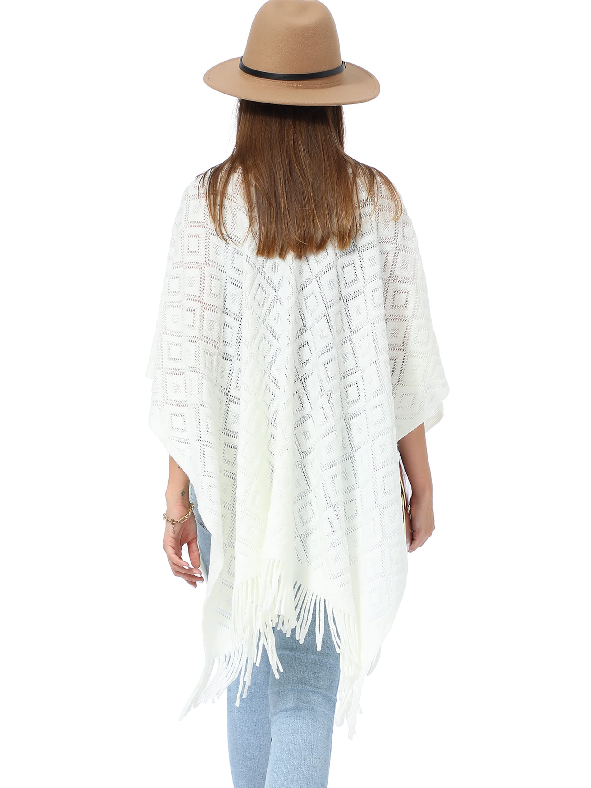 soul young Châle Femme Leger Ponchos et Capes Fringes Tricoté Pashmina