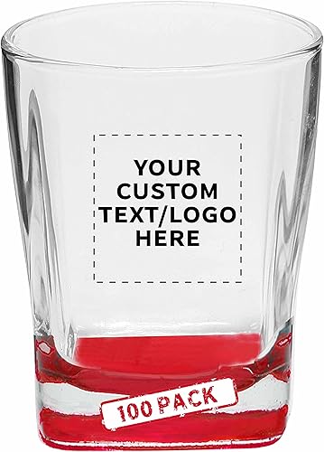 DISCOUNT PROMOS Juego de 10 vasos de whisky Verona 11 onzas Texto personalizable logotipo duradero base gruesa fondo de color utensilios de bar negro