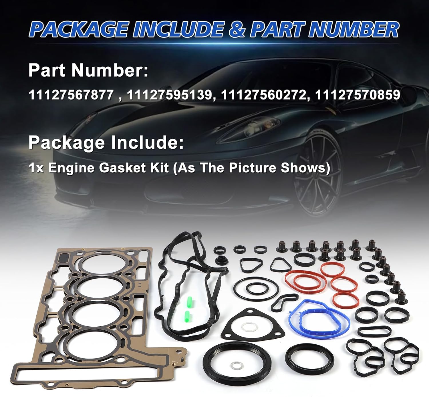 11127567877 11127595139 Engine Overhaul Gasket Seals Kit Fits for Mini Cooper Clubman R55 R56 N12 N16 1.6 Engine Aftermarket Parts