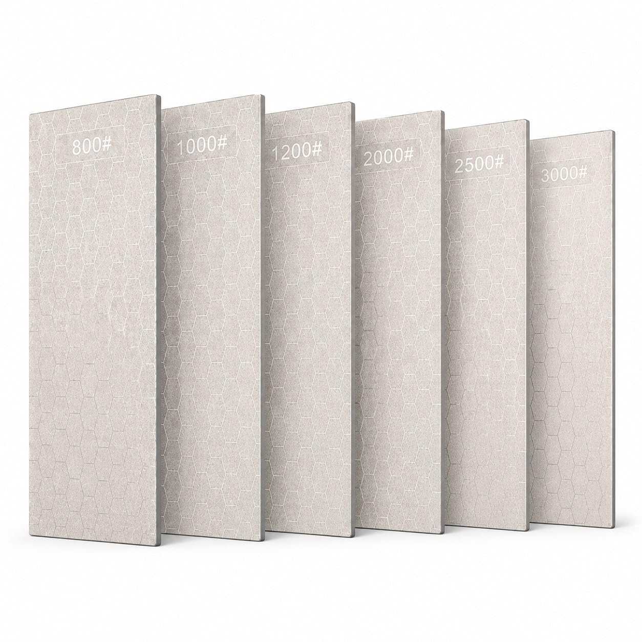 6Pcs Diamant Schleifplatten Set, Wabenstruktur Diamant Steinschärfer Für Küchenmesser, Taschenmesser, Scheren, Universalklingen, 800 bis 3000 Körnung