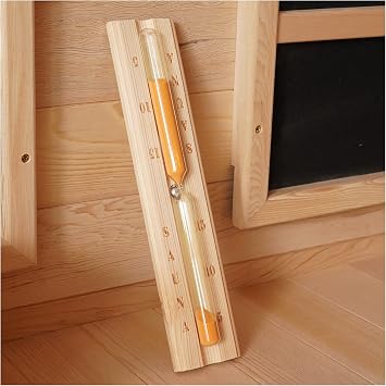 Sauna 15 Minute Hourglass Sand Timer, Sauna Accessories Wooden Rotatable Timer for Infrared & Steam & Barrel Sauna Hemlock Wood
