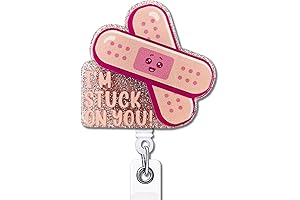 Nurse Retractable Badge Reel with Alligator Clip: 'I'm Stuck on You' ID Badge Holder