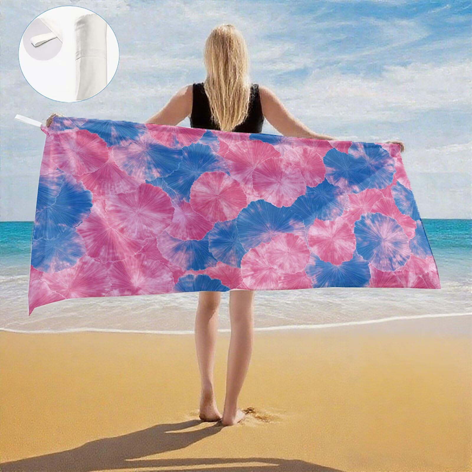Toallas de Playa Microfibra Rosa Toalla Playa Grande 180x90 cm Mujer Hombre Secado Rápido Absorbente Toallas Gimnasio Suave Sin Arena Ligera Toalla Microfibra para Playas Piscina Viajes Camping Q-171