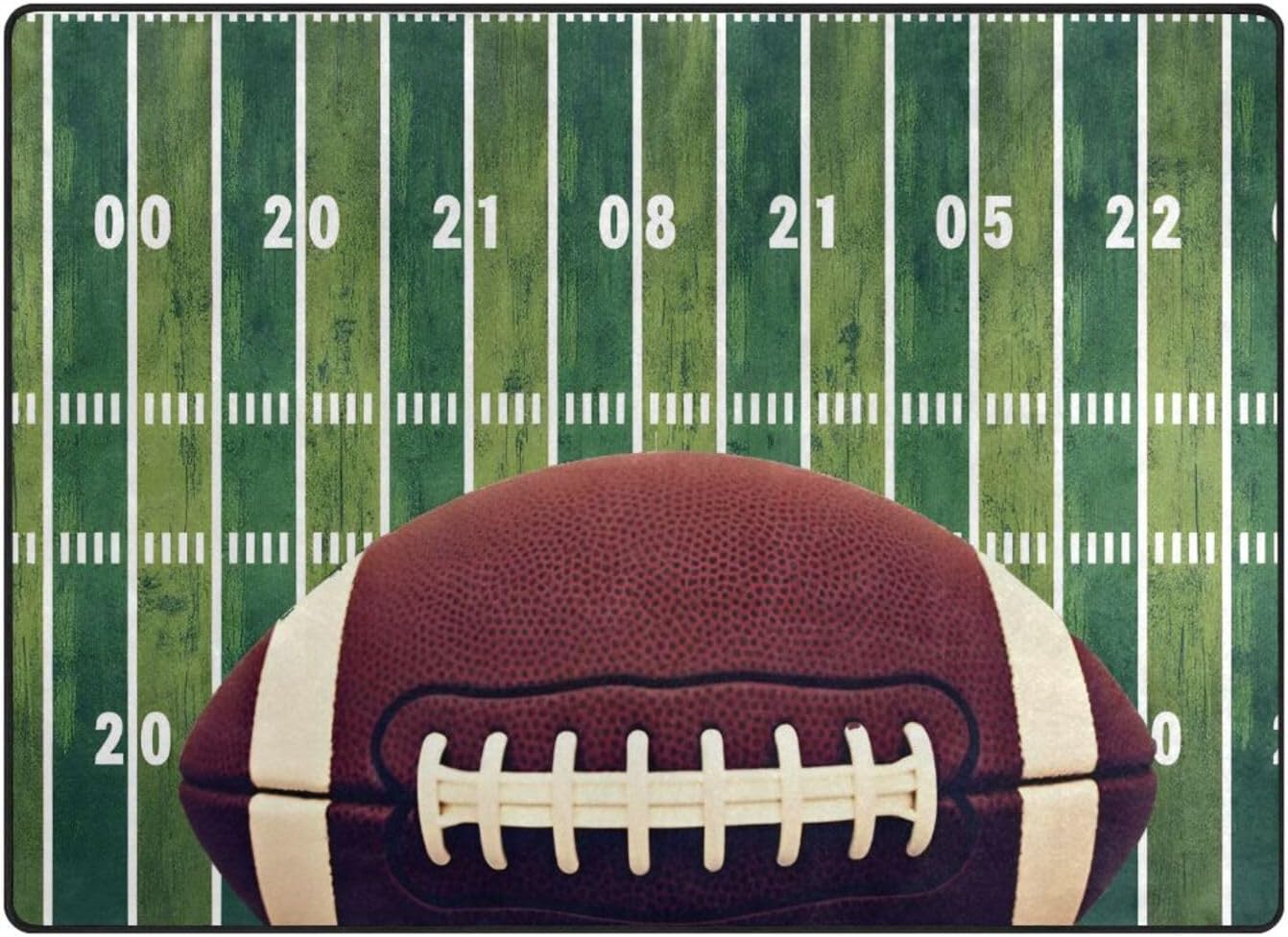 ALAZA Grunge American Football Field Non Slip Area Rug 4'10" x 6'8" for Living Dinning Room Bedroom Kitchen Hallway Office Modern Home Decorative