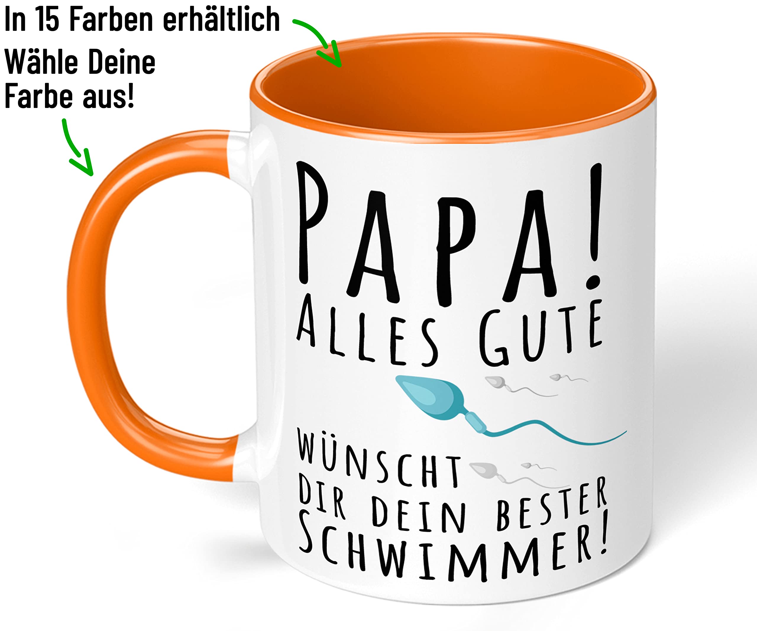 Lustige Papa-Tasse „Dein Bester Schwimmer“ – Kaffeetasse Mit Spruch, Geschenk Zum Vatertag, Geburtstag, Weihnachten, Cambridge Blau
