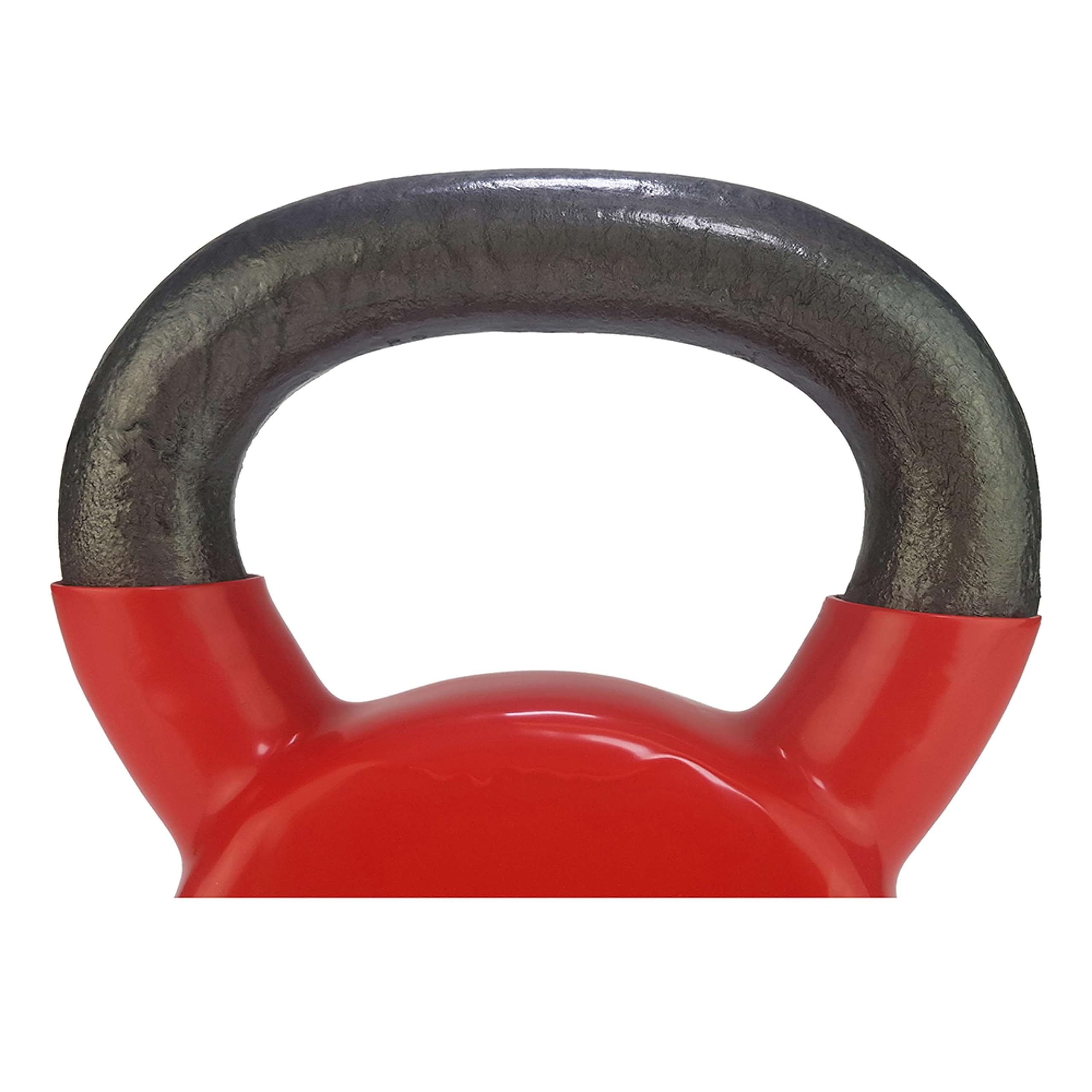 Tunturi Kugelhantel mit 10 kg in Gusseisen mit Vinyl, farbige Kettlebell