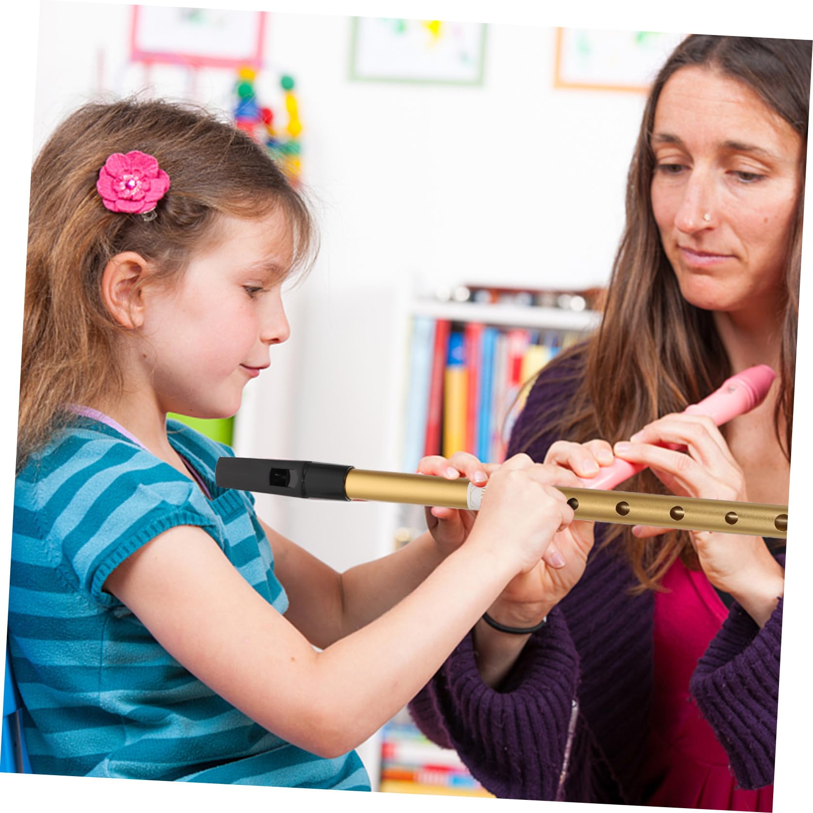 Flûte à Bec Soprano c En Alliage D'aluminium Doré, Instrument De Musique Professionnelle Portable Pour Débutants Et Garçon Et Filles, Clarinette Créative Éducative Facile à Jouer