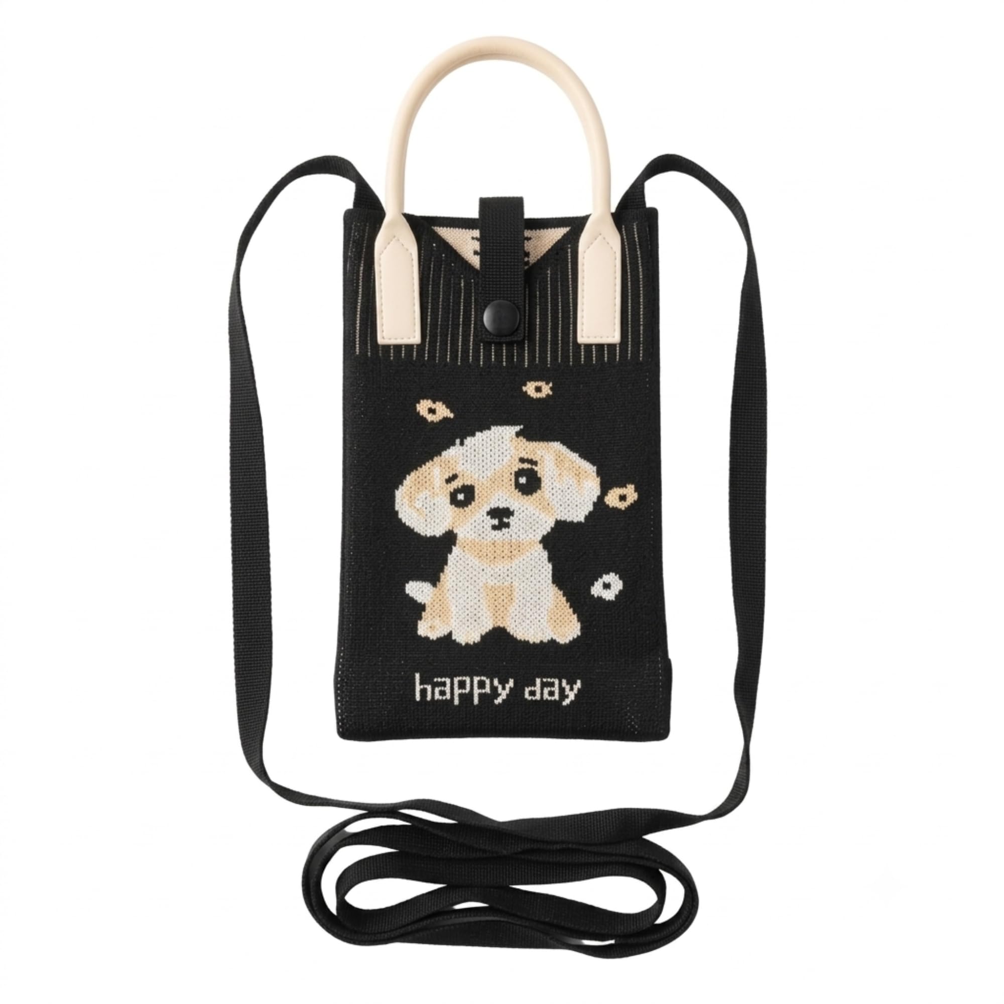Cute Dog Knitted Handbag for Women & Girls – Mini Crossbody Mobile Bag with Long Strap & Button Closure, Lightweight Shoulder Purse for Travel, Casual Use & Gifting-image-13