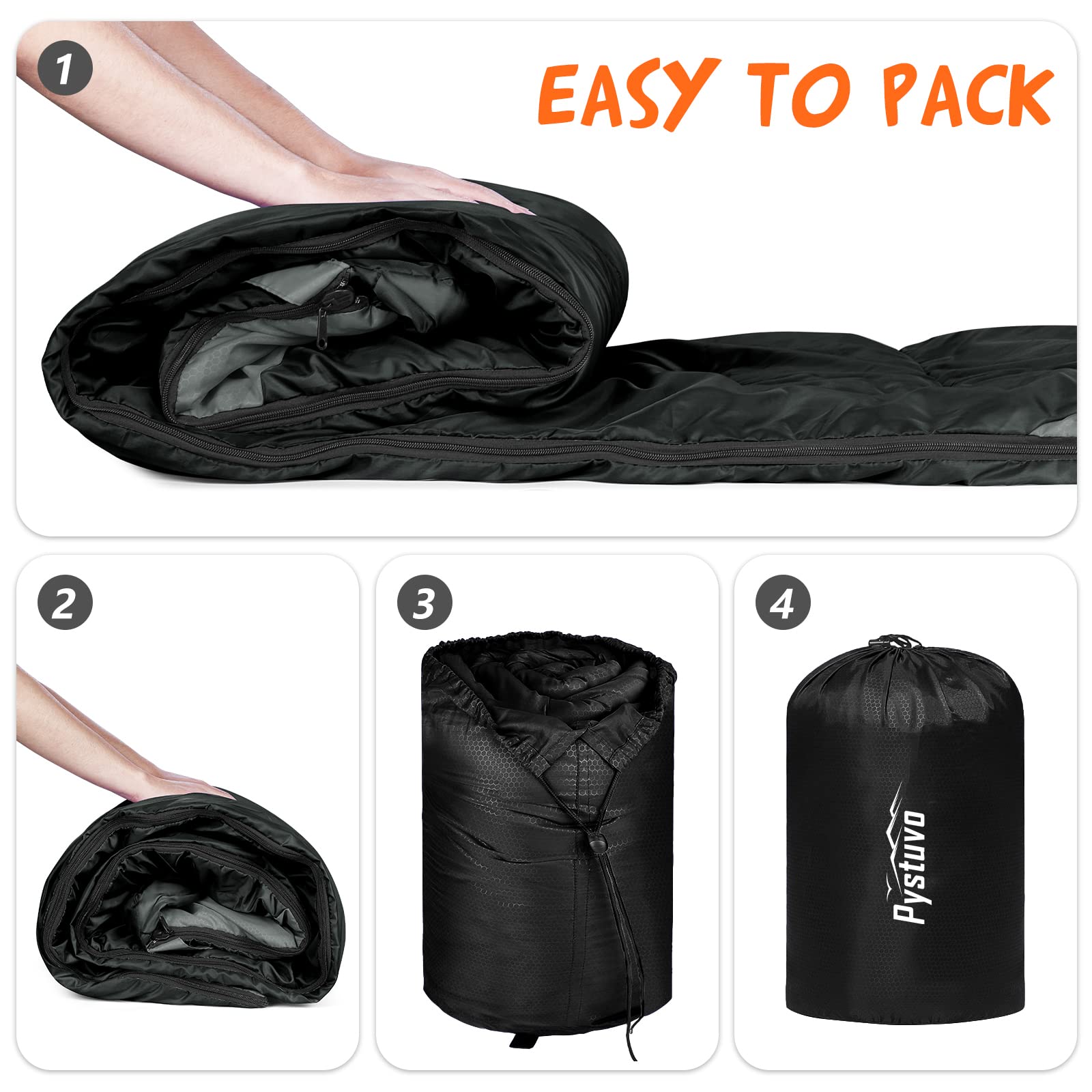 Sac de Couchage pour Adultes, Sac de Couchage 4 Saisons, léger, imperméable, Utilisation en intérieur et en extérieur, Sac de Couchage Confortable pour Enfants, Adolescents et Adultes pour la