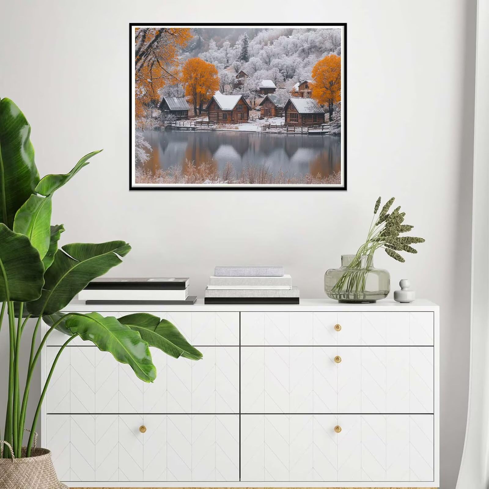 hiver Peinture Numero Adulte, Avec Pinceau and Acrylique - 80x100cm j0-551