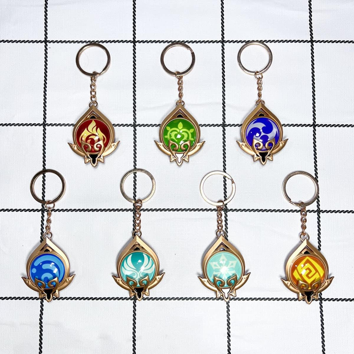 Miniatura 2 de Sonsoke Genshin Impact Vision Llavero Sumeru Cryo Electro Pyro Anemo Geo Dendro Hydro Llavero colgante Llavero Cosplay