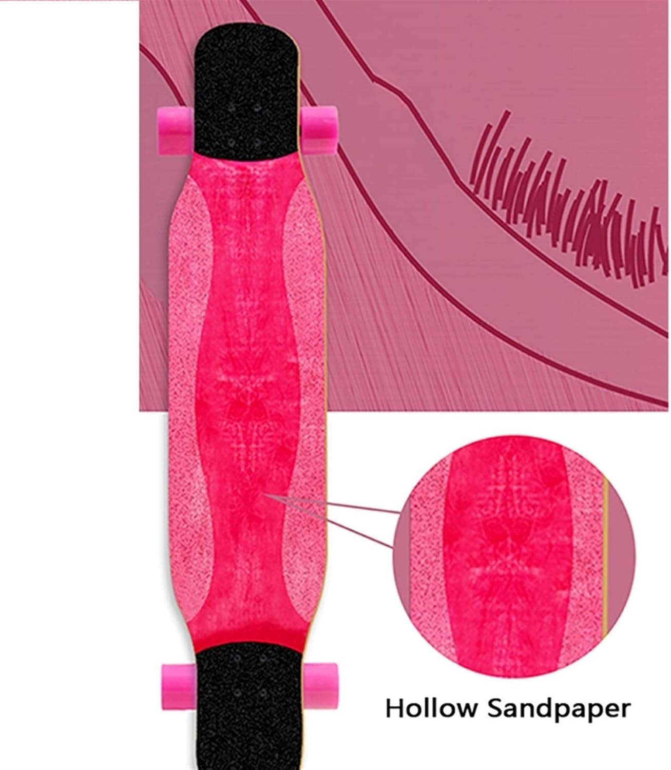 47 Inches Skateboard Longboard Drop Through Long Boards, Skateboard 7 Layer Maple Wood Skate Board Deck Long Board Cruiser for Kids Adults, Beginners Boys Girls Teens (Color : H)