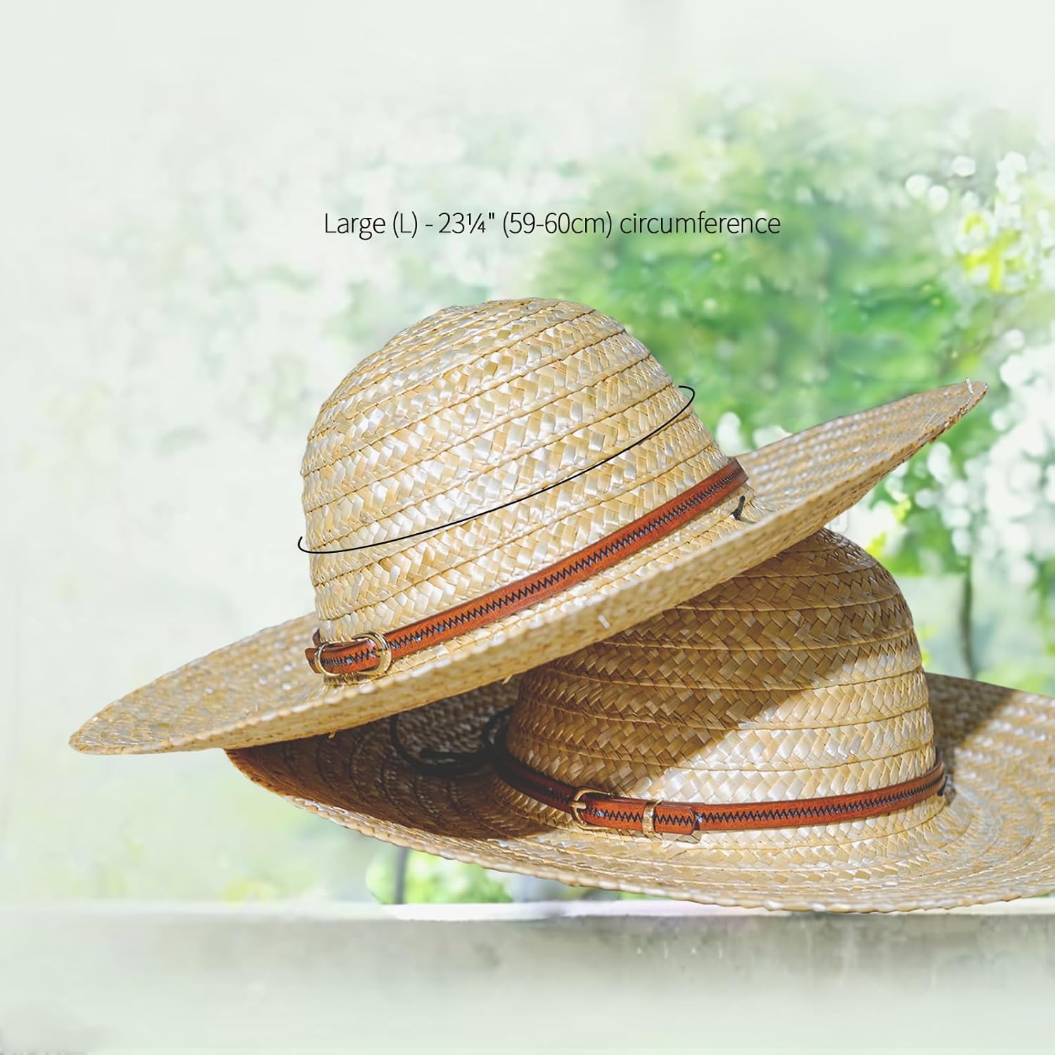 2-Pack Handwoven Natural Plant Straw Hats - Anime Inspired Cosplay Hat with Adjustable Drawstring, Summer Sun Hat for Adults & Teens - Image 4