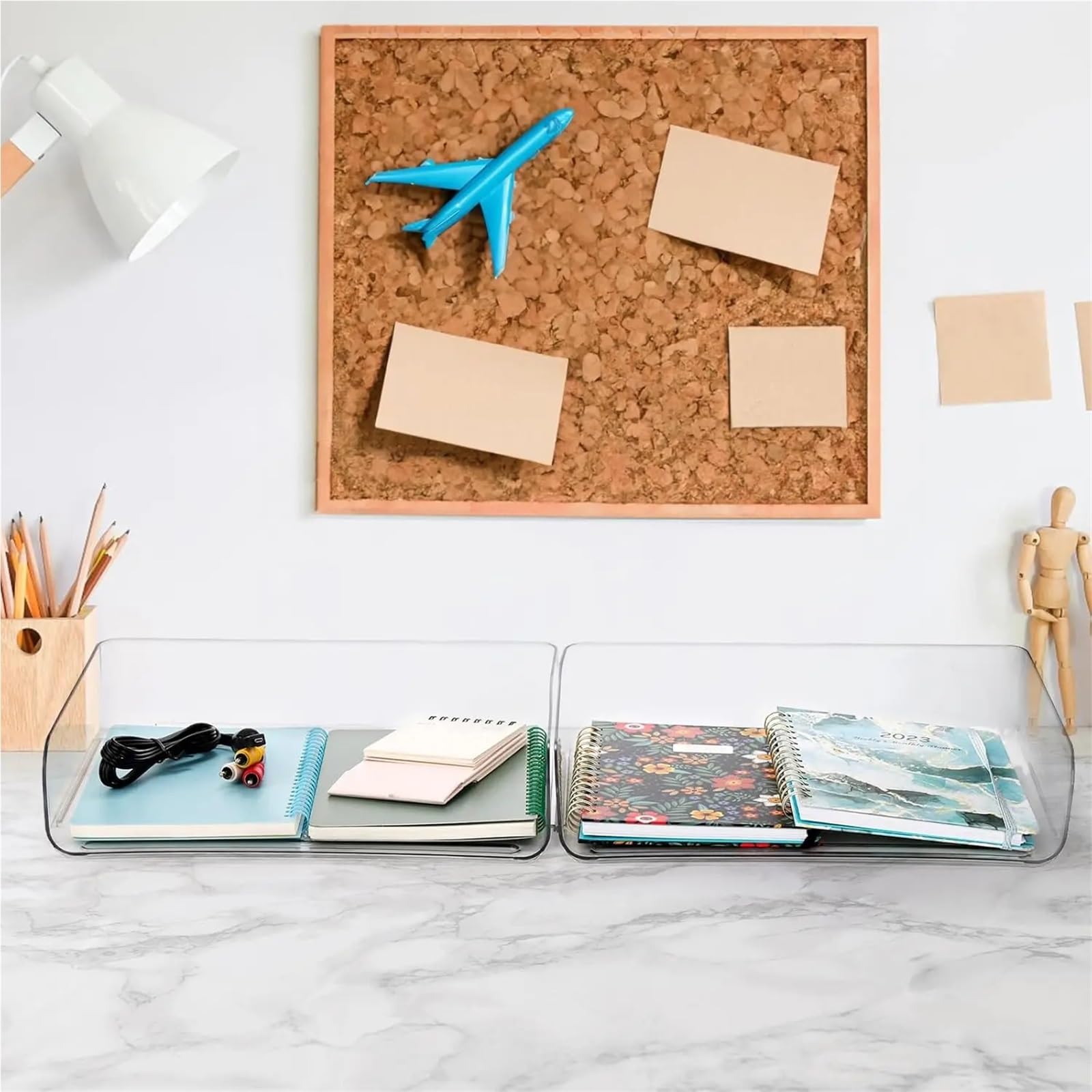 Organizer BüRo 3-teilige stapelbare Papierablagen, transparentes Schreibtisch-Briefablage-Set, 3-stufige Akten- und Dokumentenablage for A4-Papier, Zeitschriften, Quittungen