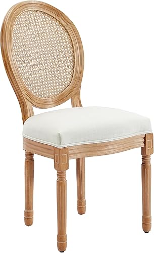 Miniatura 8 de Kiztir Juego de 2 sillas de comedor de ratán, sillas de comedor francesas de mediados de siglo, sillas de comedor de granja con respaldo alto para