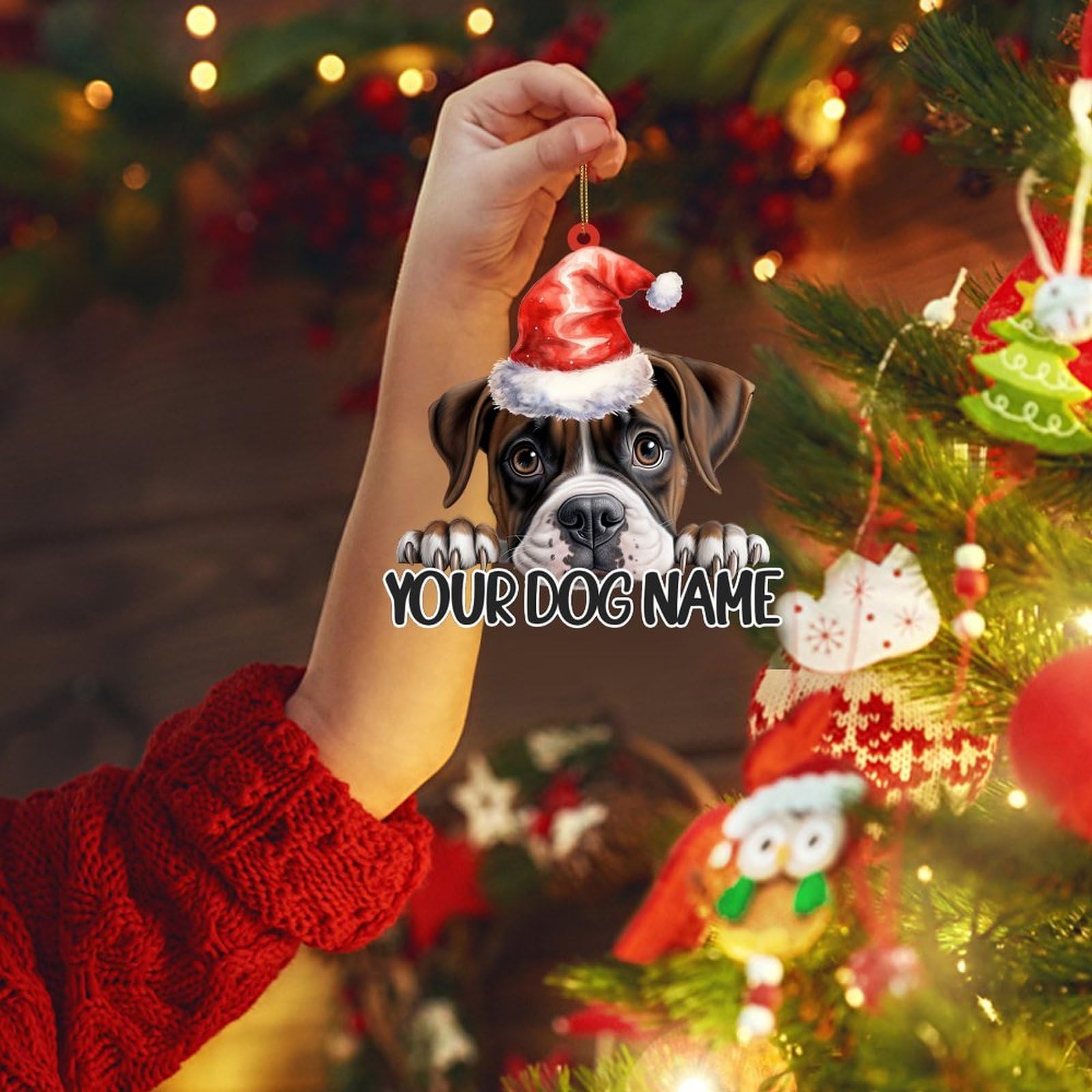 Disegno da ricamo per cane Boxer: scena con testa di animale domestico ( modello multiformato) - Italia