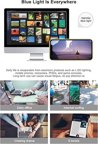 Miniatura 6 de ABETOS Gafas de lectura redondas con luz azul, marco de metal, bisagras flexibles, lectores de computadora, hombres y mujeres