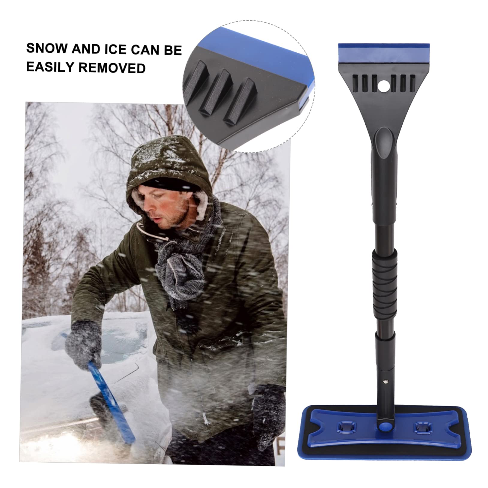 Grattoir à Glace pour Voiture, Brosse Télescopique 7 Angles, Aluminium