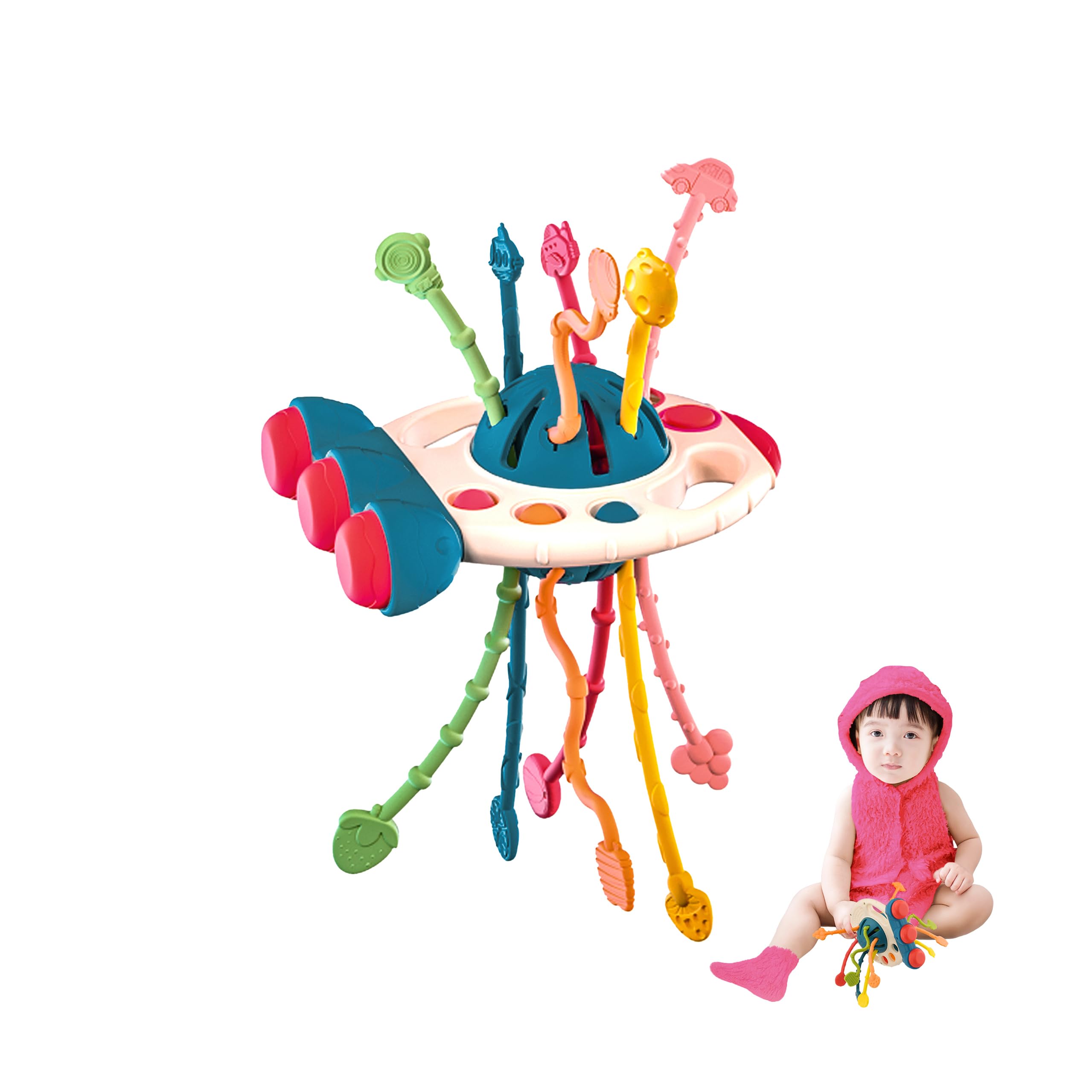 XFactor Toys™ Montessori Toys - Pull String Toys For Baby - Fine Motor Skill & Sensory Toys - Learning & Educational Toys - Birthday Gifts For Girls & Boys - Best For Infant & Toddler Playtime