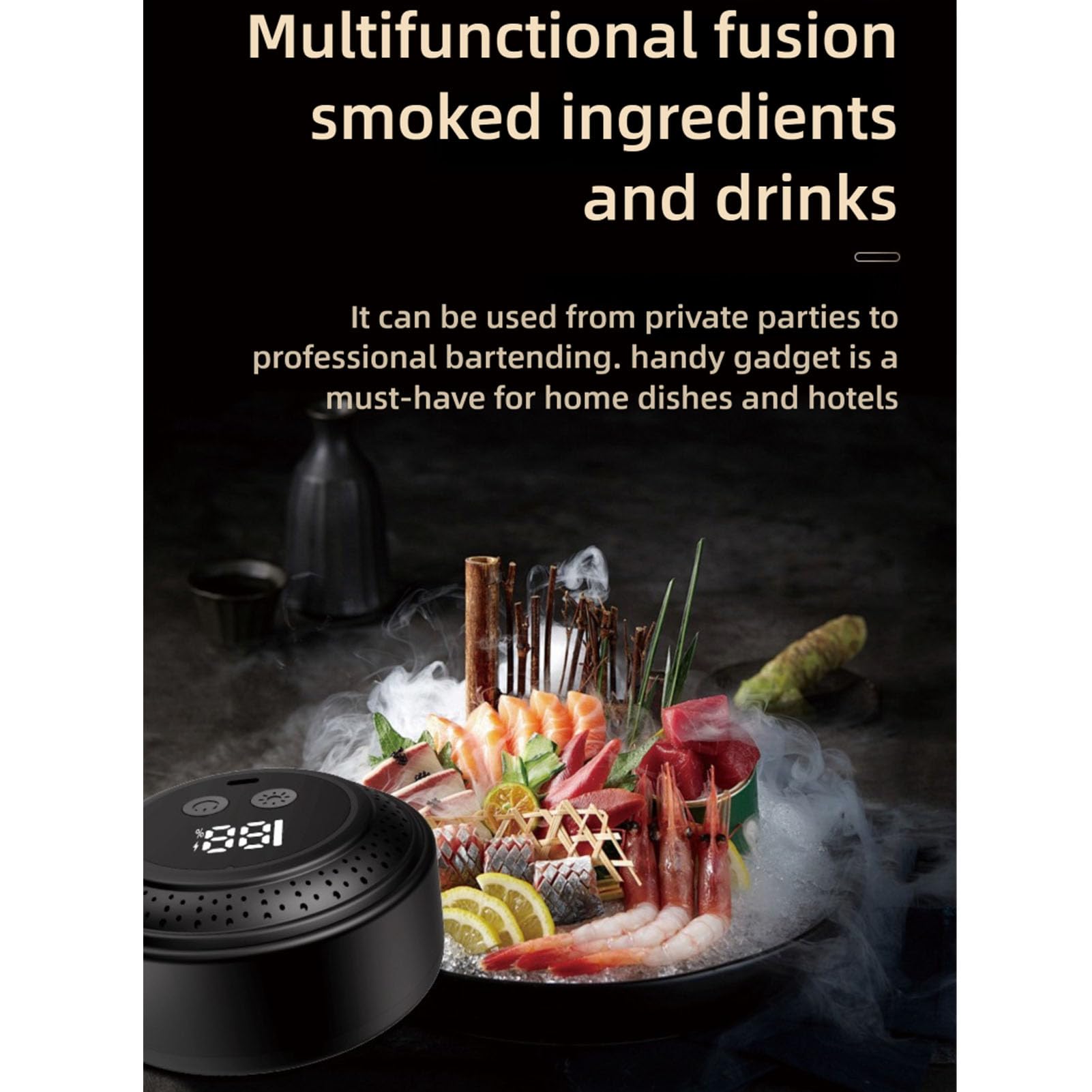 Kit Affumicatore Elettrico per Whisky con Luce Colorata, Kit Affumicatore per Cocktail Ricaricabile con 6 Trucioli di Legno, Accessori per Whisky per Uomo, papà, Marito