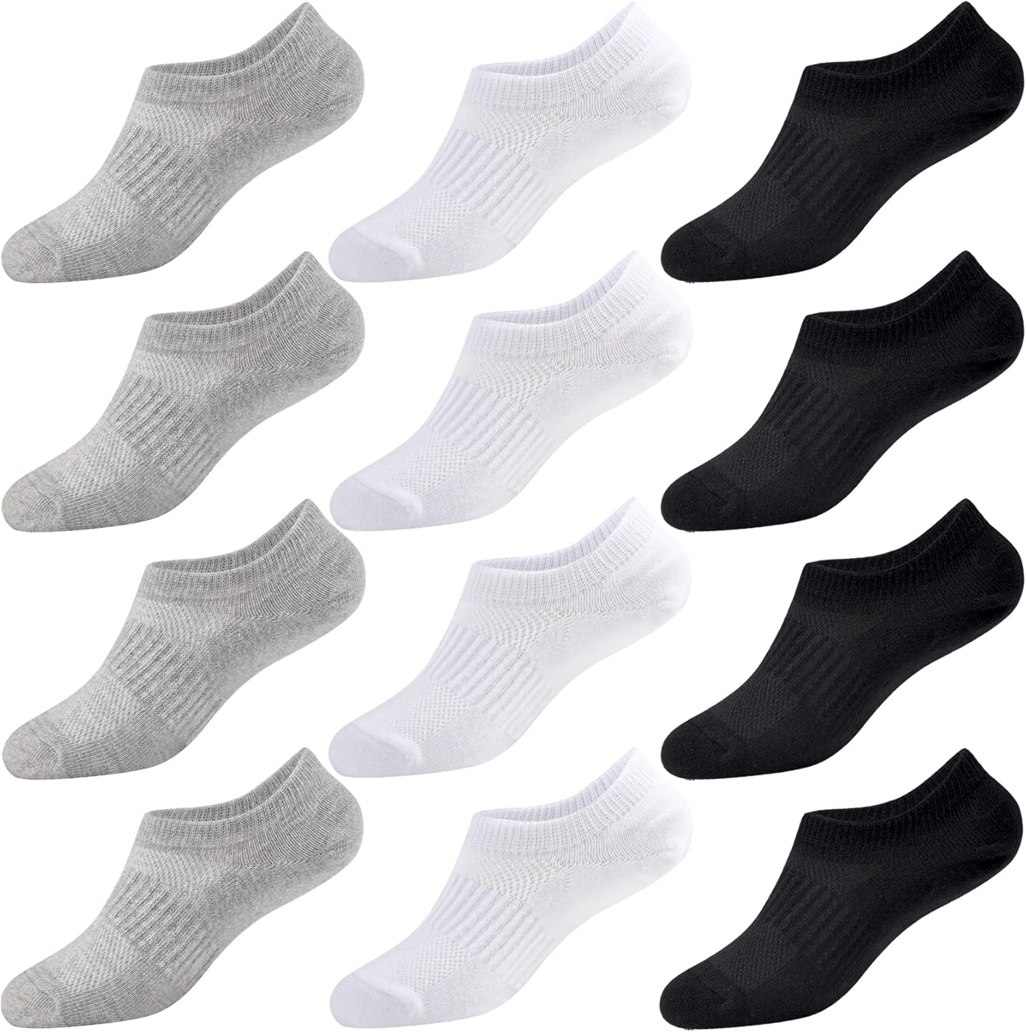 No Show Socks Girls 12 Pairs Kids Low Cut Non Slip Socks Boys Cotton Breathable Short Sock Children Youth