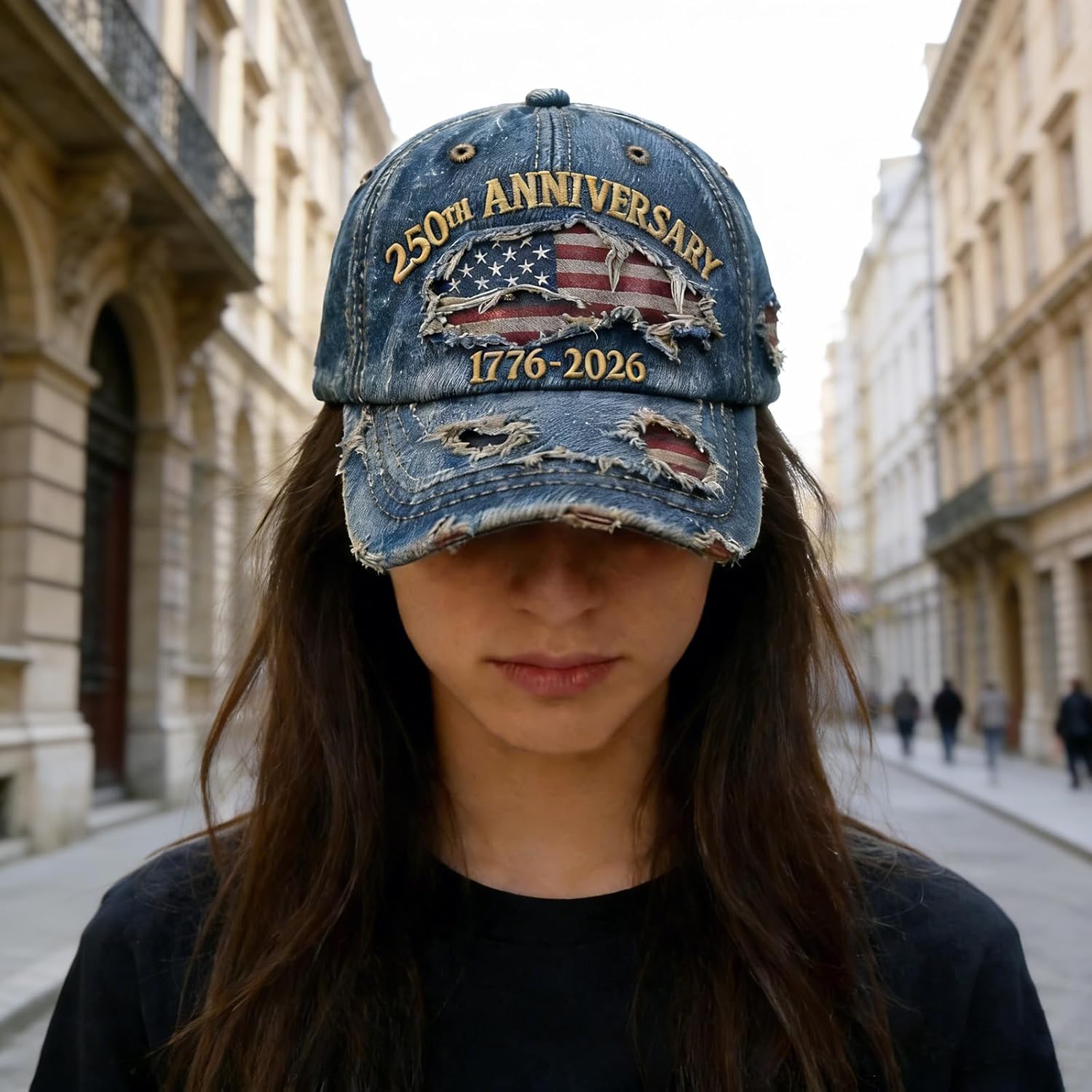 US 250th Anniversary Celebration Casual Hat, Cool Washed Distressed Adjustable 1776-2026 Patriotic Baseball Cap for Men Women - Image 6