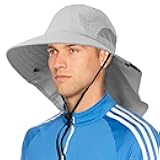SUN CUBE Wide Brim Sun Hat with Neck Flap, UPF50+ Hiking Safari Fishing Hat for Men Women, Sun Protection Beach Hat