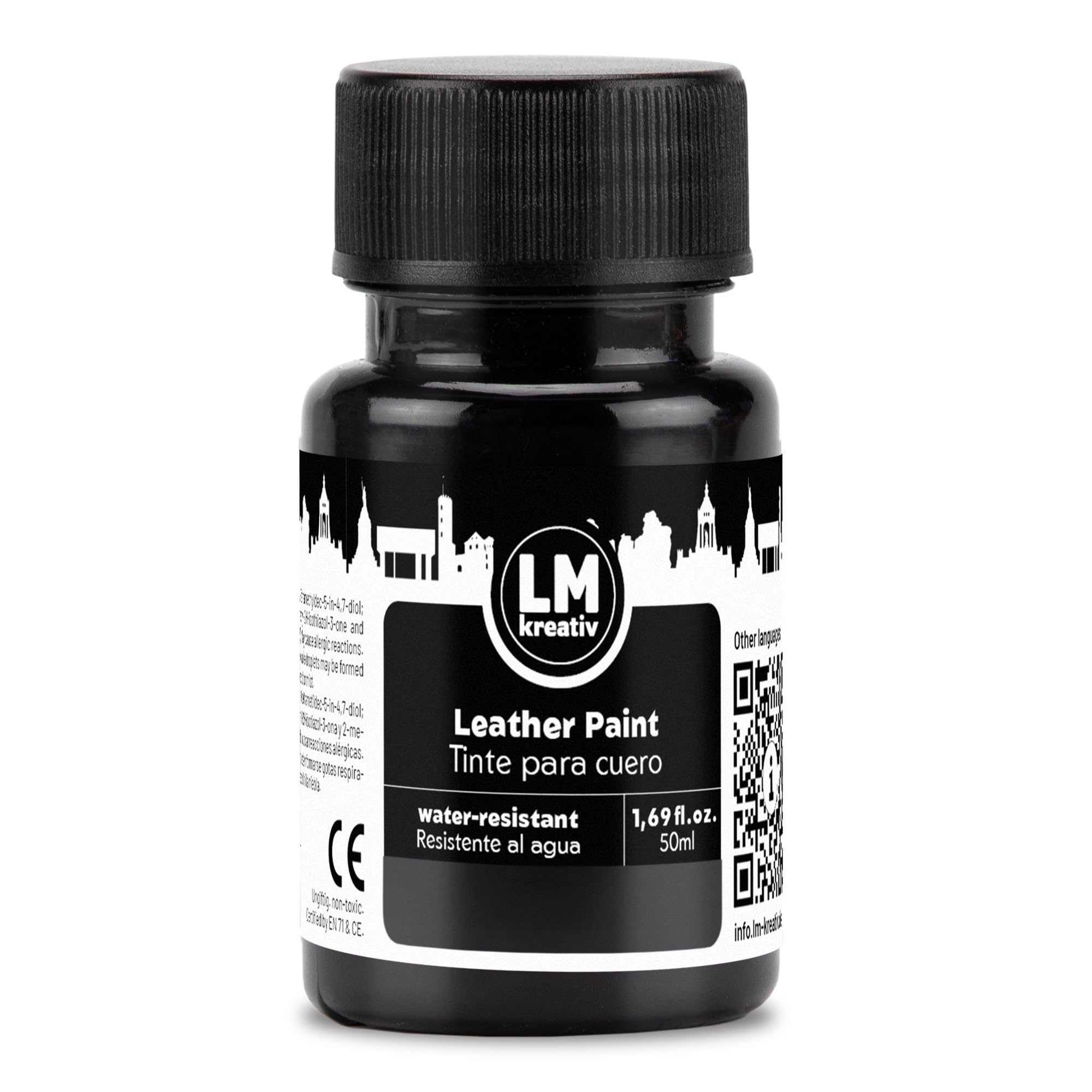 LM-Kreativ Colore pelle 50 ml Nero – Vernice per riparazione pelle liscia scarpe borse