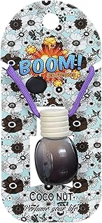 Superdrive Car Air Freshener on Mirror with Essential Oils Fragrance with Wooden Diffuser Lid - Black - Coconut